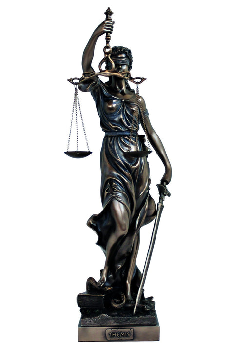 Lady Justice Statue 50cm – Large Bronze Resin Goddess Figurine, Italian Made