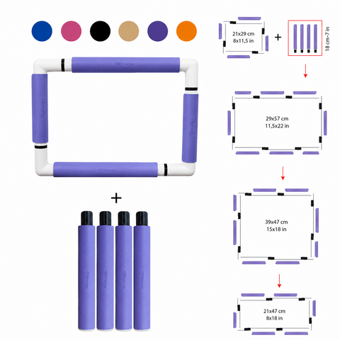 Nurge Clips Frame Extension 18 cm, Lilac Plastic Embroidery Frame Accessory for Clips-Type Frames