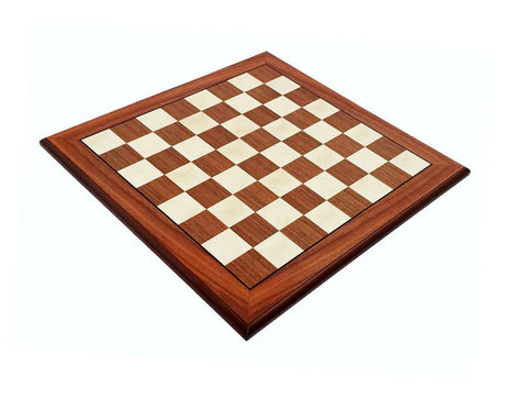 Handmade Walnut & Maple Chess Board 44cm, Italian, 4.5cm Squares