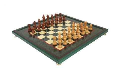 Handmade Wooden Chess Set, Weighted Acacia Pieces, Maple Board, Italy, 45cm