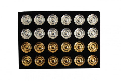 Handmade Brass Checkers Set, Gold & Silver Plated Pieces, 3cm, Made in Italy