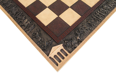 Hand-Painted Roman vs Egyptian Resin Chess Set & Board, Made in Italy