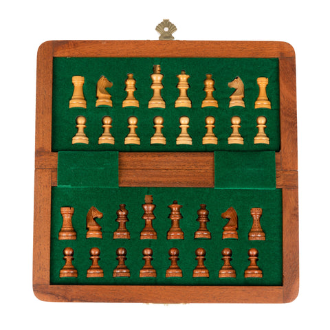 19x19cm Classic Magnetic Wooden Folding Chess Set