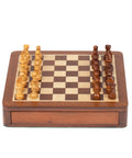 19X19CM SOLID WOOD MAGNETIC WOODEN CHESS SET WITH DRAWER + CHECKER SET - Hobby.lt 🇬🇧