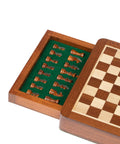 19X19CM SOLID WOOD MAGNETIC WOODEN CHESS SET WITH DRAWER + CHECKER SET - Hobby.lt 🇬🇧