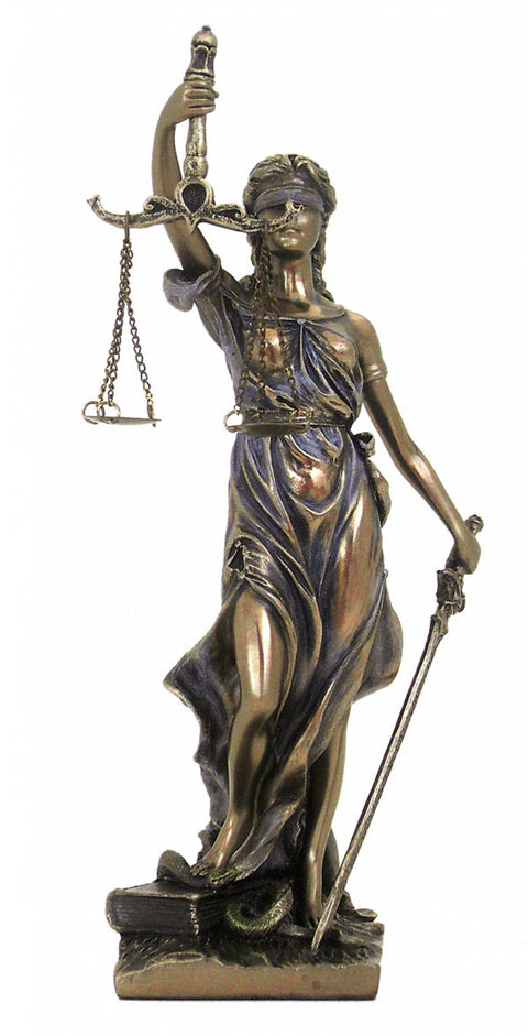 Lady Justice Bronze Resin Statue 20cm – Italian Made Home Decor Gift