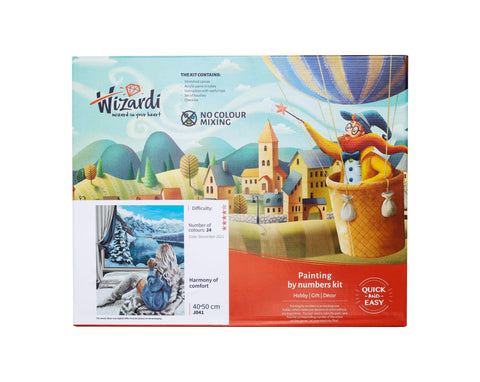 Paint by Numbers Kit with Rainbow Pride Power Design, 40x50 cm Canvas, Acrylic Paints, Wizardi