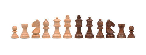 Acacia Wood Weighted Chess Pieces, Classic Set, 5cm King, Handmade in Italy