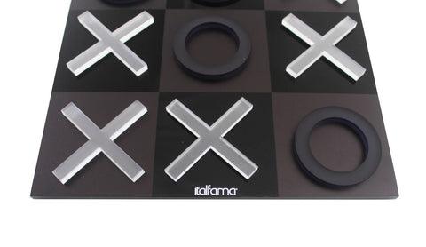 Modern Acrylic Tic Tac Toe Game, Plexiglass Decor, 24x24 cm, Made in Italy