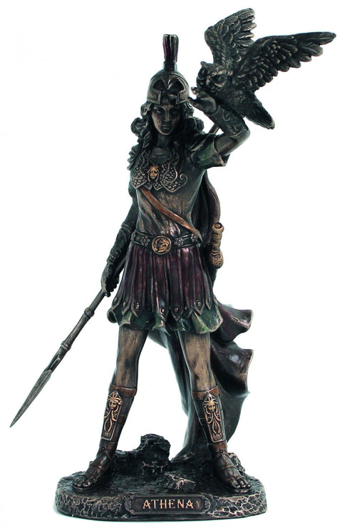 Athena Goddess Statue 20cm – Bronze-Finish Resin, Handmade, Italian, Gift