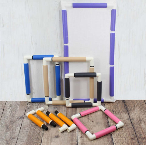 Nurge Snap Embroidery Hoop Frame with Clip Strips, 21 x 21 cm Plastic Cross Stitch Frame
