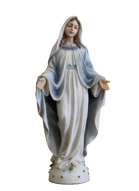 Our Lady Virgin Mary Statue, Open Arms, 20cm Hand-Painted Resin, Catholic Decor