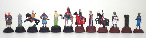 Medieval Crusaders vs Saracens Pewter Chess Set, Hand-Painted, Italy