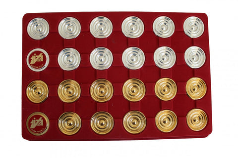 Gold & Silver Brass Checkers Set, 24 Pieces, 4.5 cm, Italian Handmade