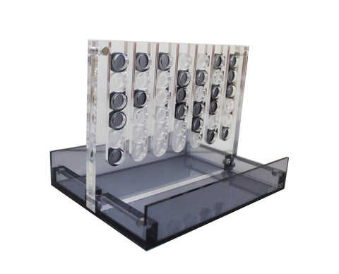 Acrylic Plexiglass Connect Four - Modern Magnetic Travel Game, Made in Italy