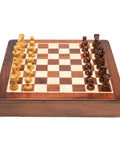 25X25CM LARGE MAGNETIC WOODEN CHESS SET WITH DRAWER - Hobby.lt 🇬🇧