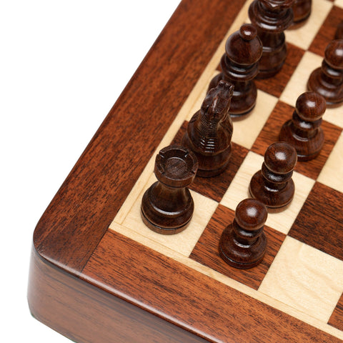 25X25CM LARGE MAGNETIC WOODEN CHESS SET WITH DRAWER - Hobby.lt 🇬🇧