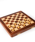 25X25CM LARGER MAGNETIC WOODEN FOLDING CHESS SET + CHECKER SET - Hobby.lt 🇬🇧