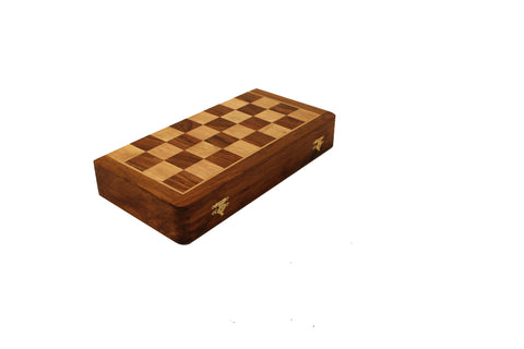 25x25CM MAGNETIC WOODEN FOLDING CHESS SET + CHECKER SET