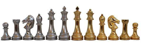 Made in Italy Gold & Silver Metal Chess Pieces, Hand-Finished, King 12cm