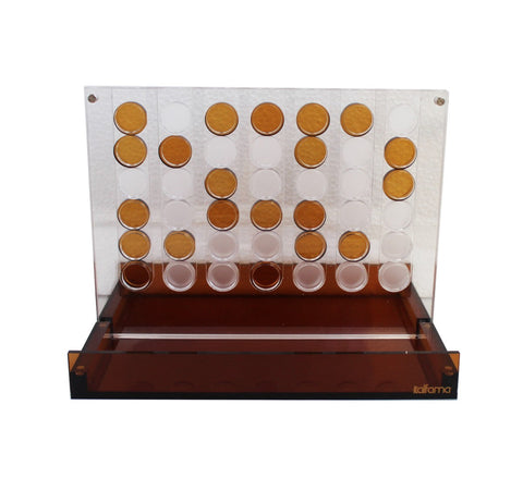 Acrylic Plexiglass Four-in-a-Row Game, Magnetic Closure, Made in Italy