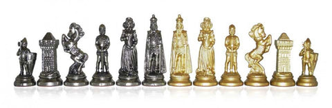 Mary Stuart Metal Chess Set, Handcrafted, Gold & Silver Plated, Made in Italy