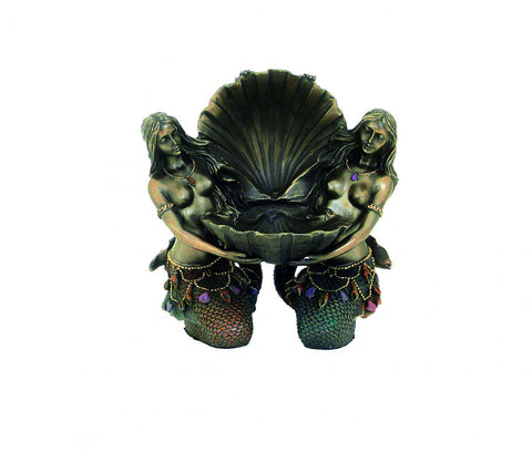 Art Nouveau Mermaid Figurine, Bronze Resin Statue, Italian Decor Gift
