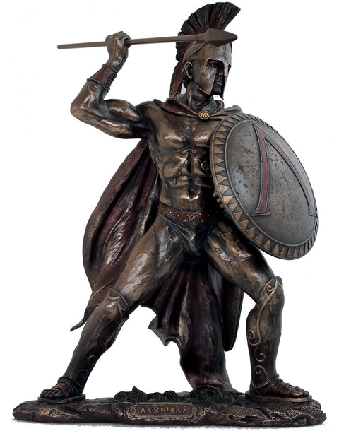 Leonidas Spartan Warrior Statue 52cm – Large Bronze Resin, Made in Italy