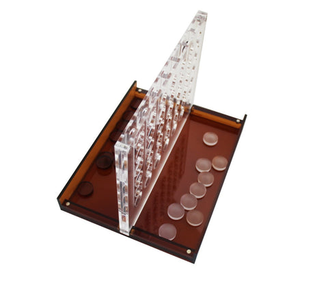 Acrylic Plexiglass Four-in-a-Row Game, Magnetic Closure, Made in Italy
