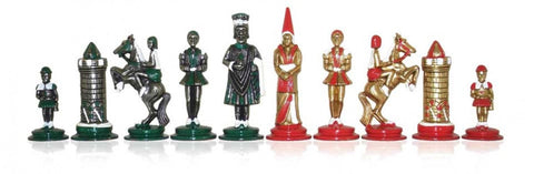 Camelot Hand-Painted Metal Chess Pieces, Medieval Set, King 9cm, Made in Italy