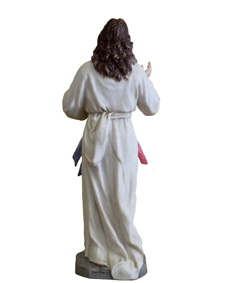Catholic Divine Mercy Jesus Statue 21cm – Hand-Painted Resin, Made in Italy