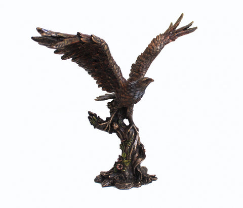 Golden Eagle Statue, Bronze Finish Resin Sculpture, Hand-Finished Italian 20cm