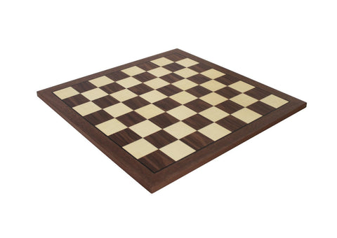 Handmade Wooden Chess Set, Weighted Acacia, Walnut Maple Board, 42cm Italy