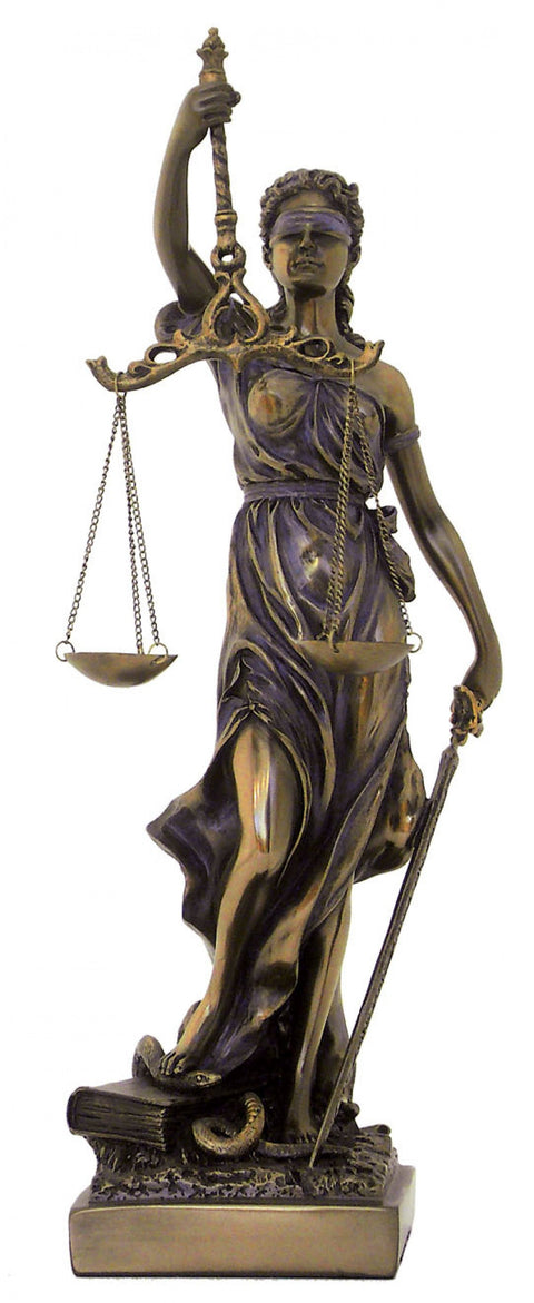 Lady Justice Statue 30cm Bronze Resin | Themis Decor, Lawyer Gift, Italy