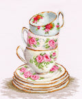 3 Stacked Tea Cups SB2323 - Cross Stitch Kit - Hobby.lt 🇬🇧