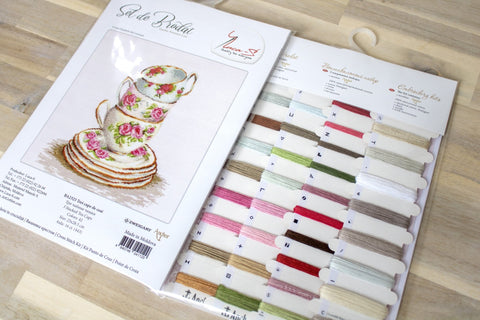 3 Stacked Tea Cups SBA2323 - Cross Stitch Kit - Hobby.lt 🇬🇧