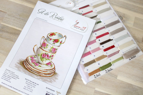 3 Stacked Tea Cups SBA2323 - Cross Stitch Kit