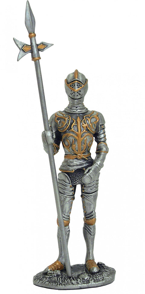 Italian Hand-Painted Pewter Medieval Knight Figurine, 12cm
