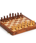 30X30CM MEDIUM SIZE CLASSIC MAGNETIC WOODEN FOLDING CHESS SET - Hobby.lt 🇬🇧