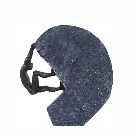 Beyond Limits Motivational Bronze Resin Sculpture, 22cm, Handcrafted in Italy