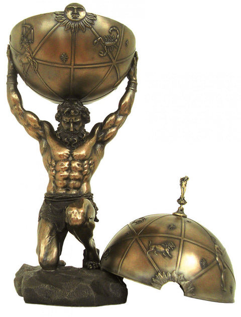 Atlas Titan Statue - Large 62cm Bronze Resin Greek Mythology Decor Italian Gift