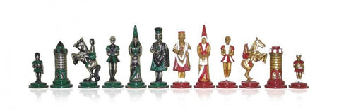 Camelot Medieval Hand-Painted Metal Chess Pieces, King 6.7cm, Made in Italy