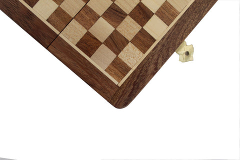 Mini Magnetic Wooden Travel Chess Set, Folding Board 13.5cm, Handmade Italy