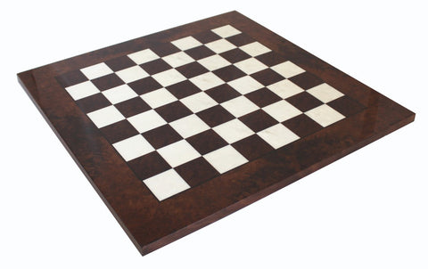 Handmade Wooden Chess Set, Walnut Glossy Board, Weighted Pieces, 60cm, Italy