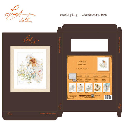 Horse Cross Stitch Kit with DMC Threads, Lanarte 27 Count 100% Cotton Fabric, Embroidery Pattern and Needle