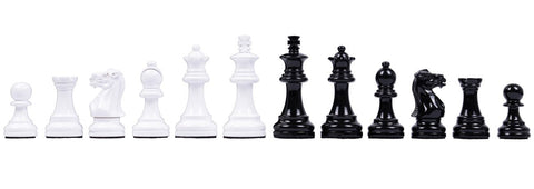 Weighted Wooden Chess Pieces, Black & White, 7.6cm King, Made in Italy