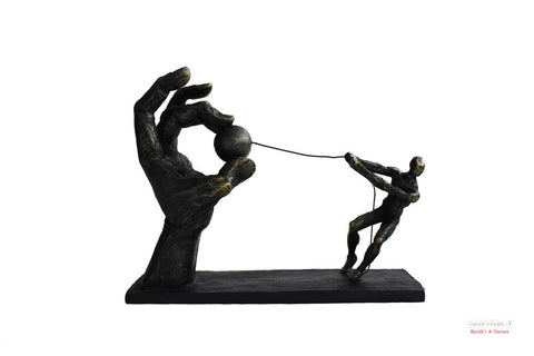 Modern Bronze Resin Sculpture, Abstract Human Figure, Italian Decor 34x10x27cm