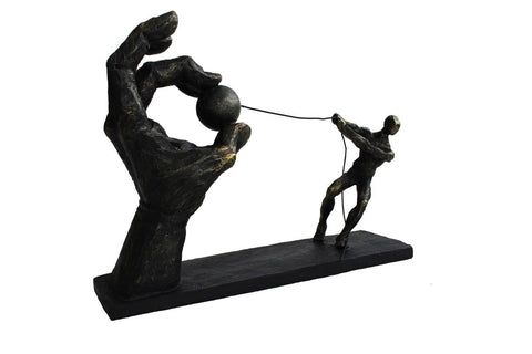 Modern Bronze Resin Sculpture, Abstract Human Figure, Italian Decor 34x10x27cm
