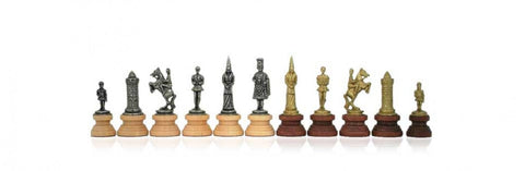 Camelot Chess Pieces, Metal & Wood, Gold/Silver Plated, Italian Made, King 9cm