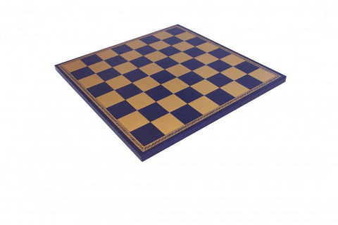 Gold & Blue Faux Leather Chess Board, Handmade 40x40 cm, Made in Italy